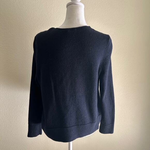 J. McLaughlin Cardigan SZM Open Front Navy Blue Sweater Womens - Picture 2 of 10